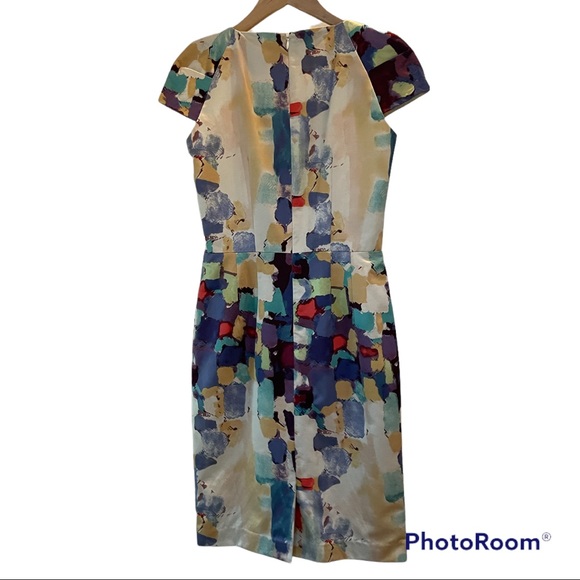Designer silk blend multi-color dress - Picture 5 of 8